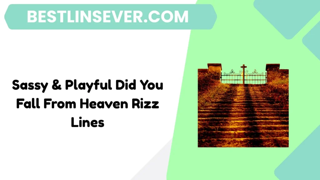 Sassy & Playful Did You Fall From Heaven Rizz Lines